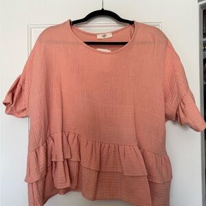 Entro Peach Ruffle Blouse